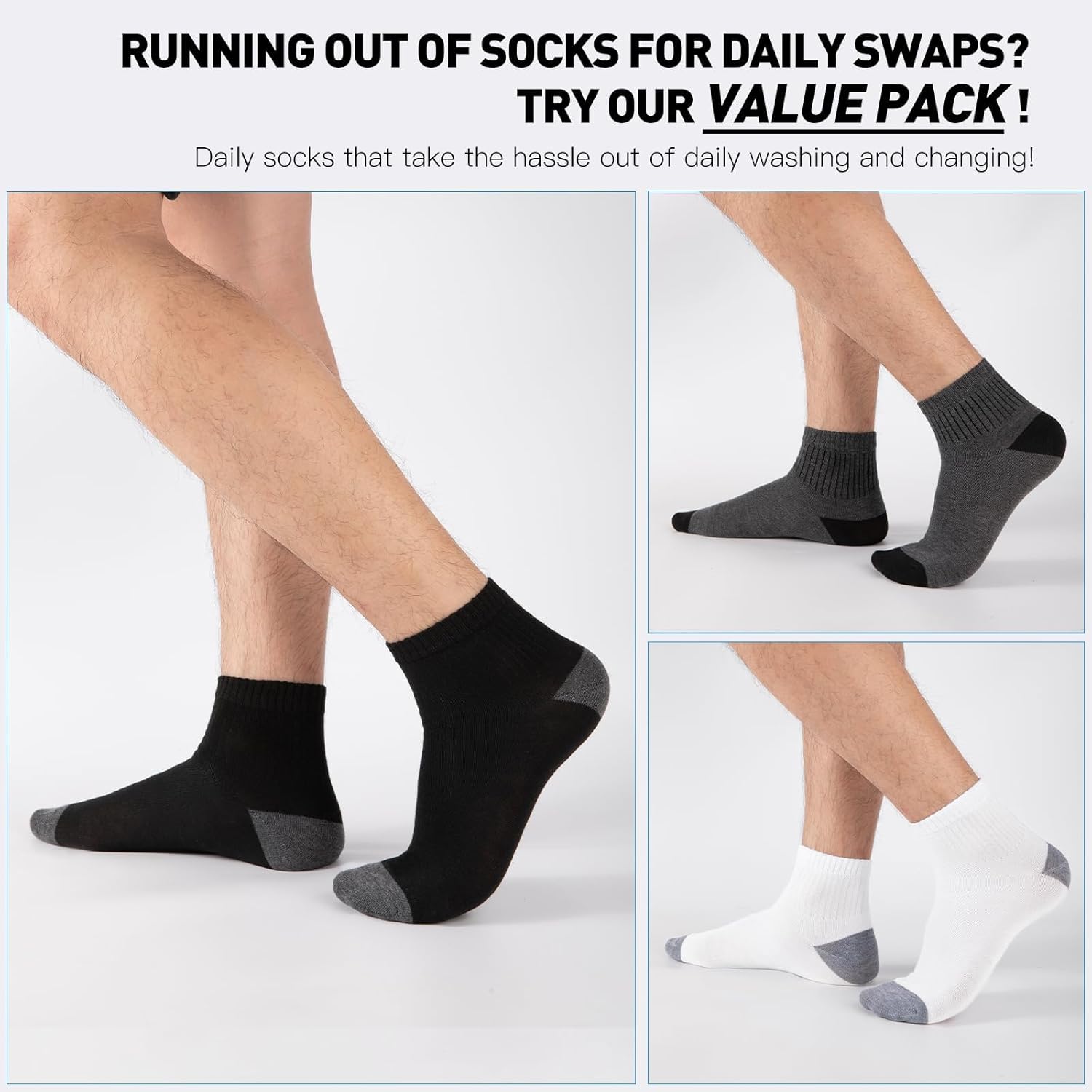 20 Pack Men & Women Ankle Socks - Bulk Athletic Unisex Quarter Breathable Thin Casual Basic Socks Size 8-12/12-16 - Image 6