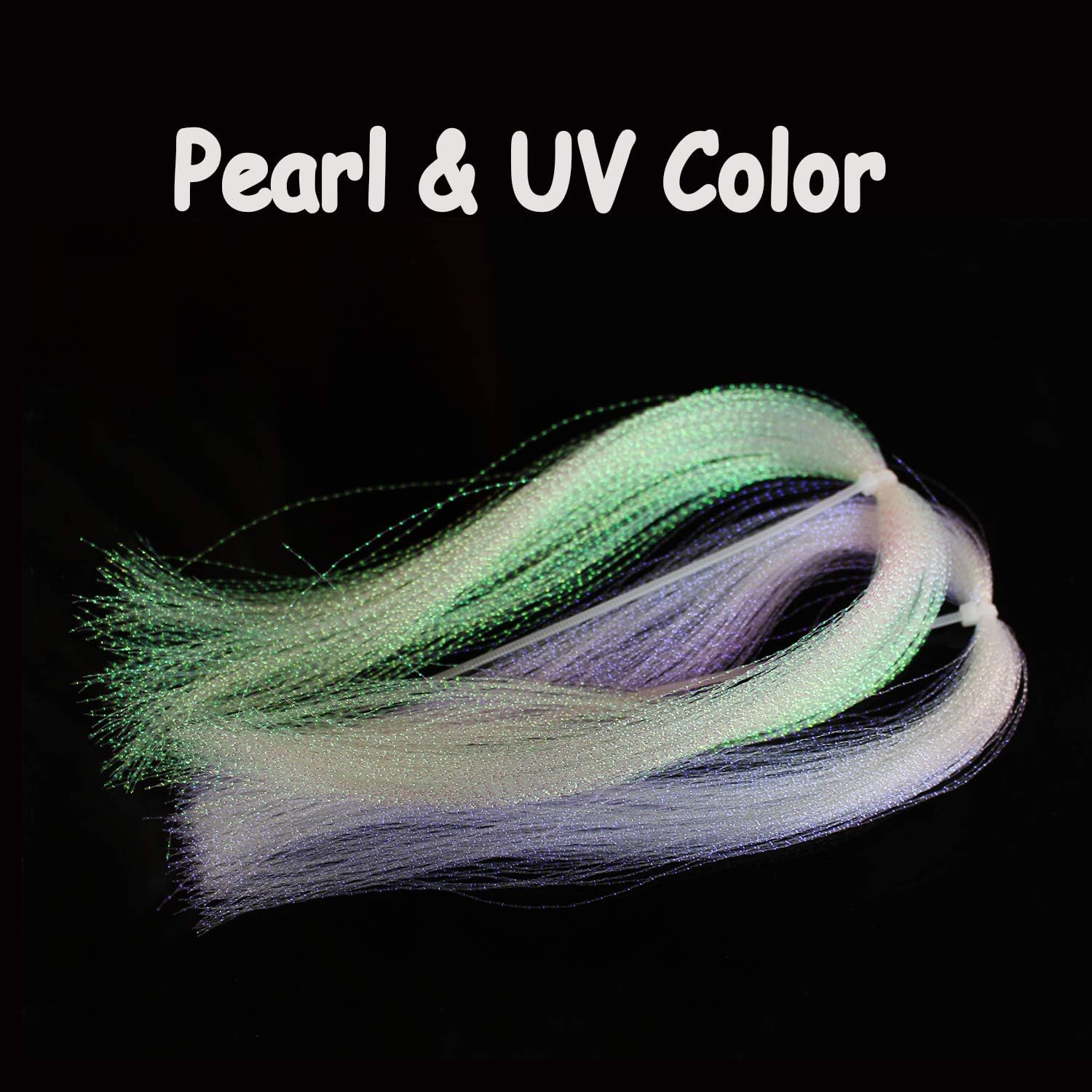 Tigofly 14 Packs UV Crystal Flash Holographic Tinsel Fly Tying Flashabou | 7 Colors, Krystal Twisted Flashabou, Sparkle Streamer Fly Fishing, Fly Tying Materials