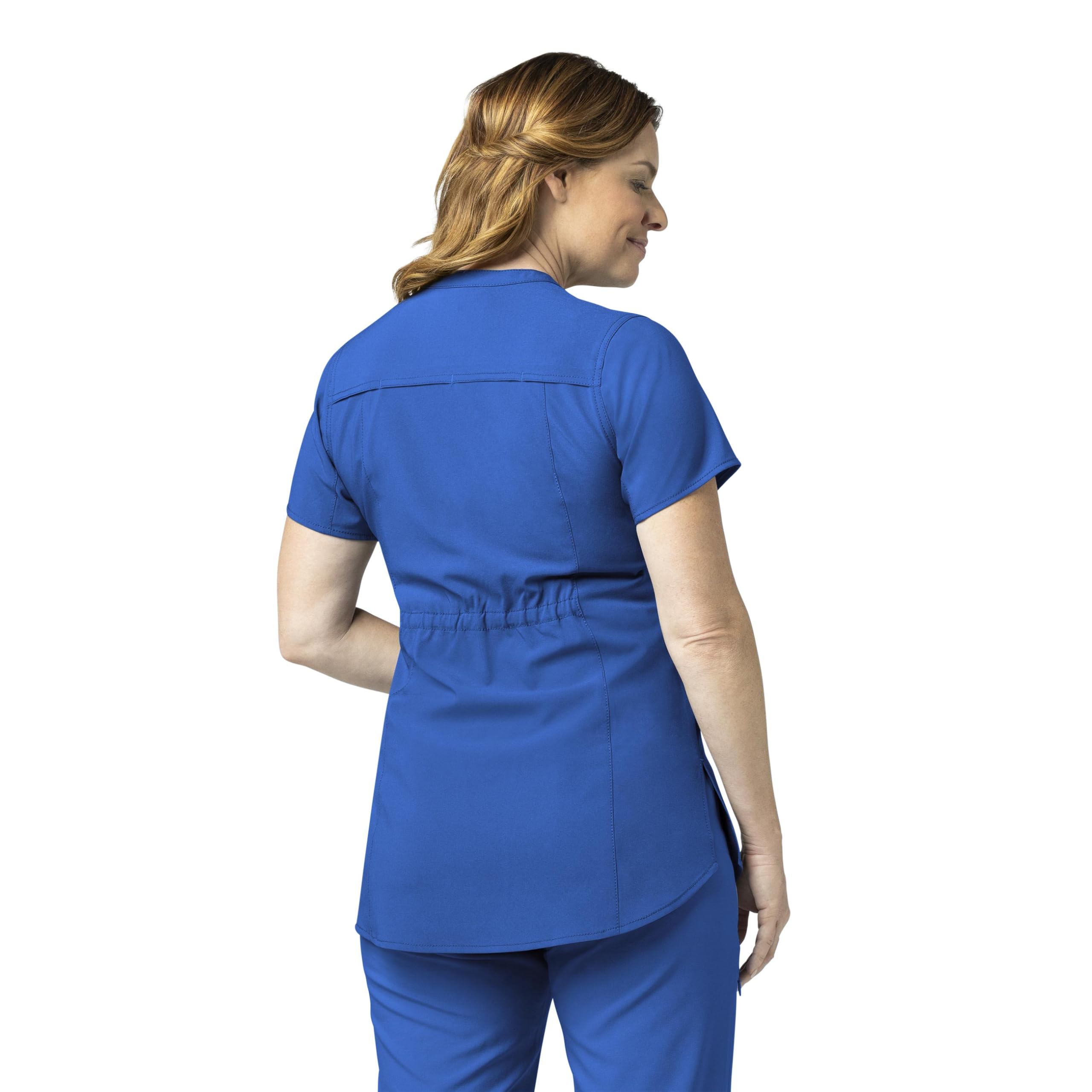 Carhartt Cross-Flex Scrubs for Women, Henley Tunic Scrub Top - Royal, M