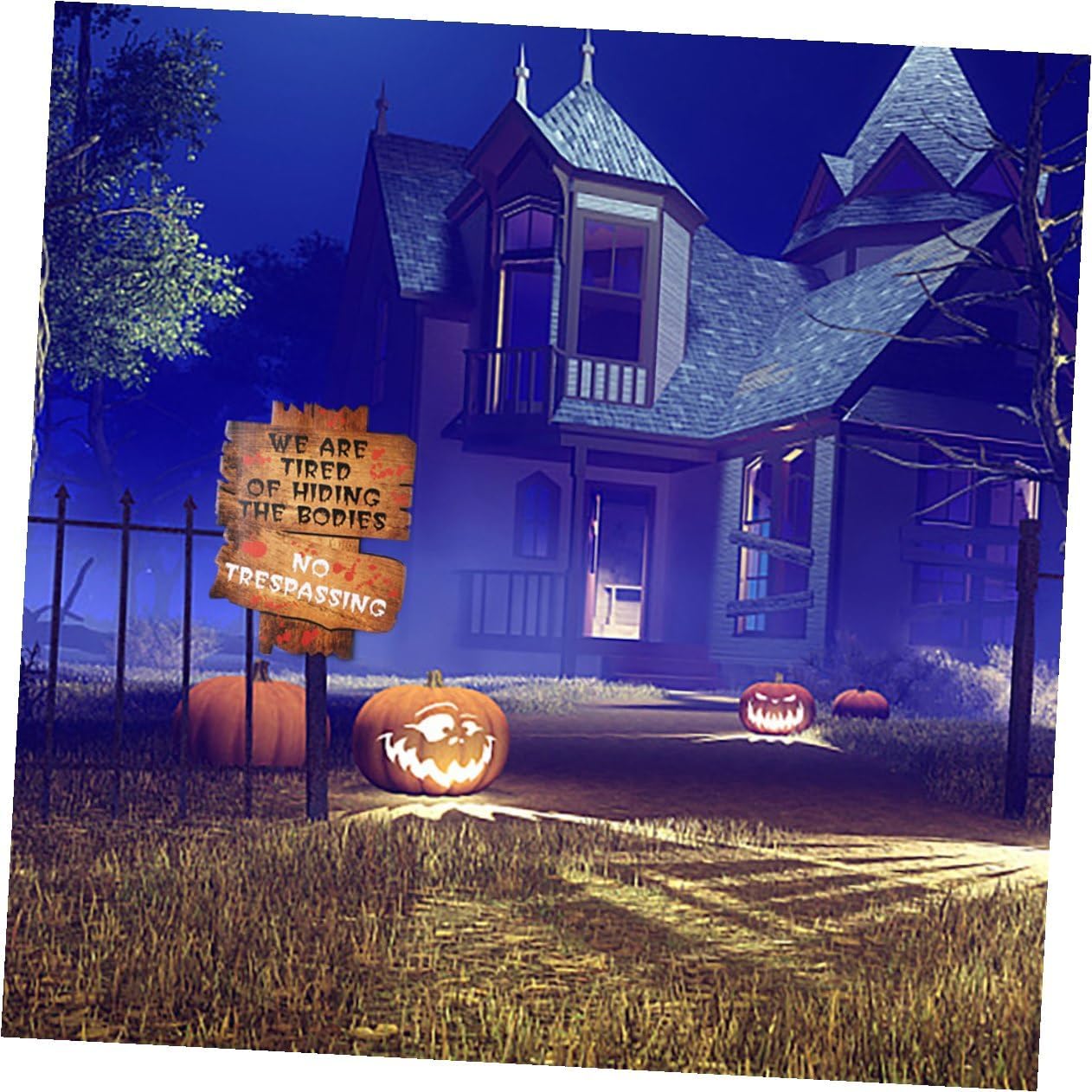 Operitacx Halloween Lawn Signs 2pcs Outdoor Yard Stakes Halloween Party Props Decorative Road Signs