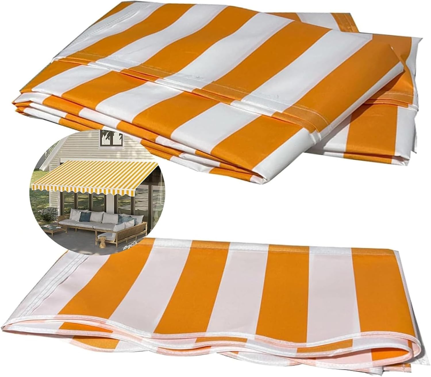 Retractable Awning Shade Fabric Replacements 100% 280g Polyester Patio Door Window Awning, Deck Water Resistant Canopy for Yard, Porch, Balcony，Without Frame((L x W) 4.3x3.05m)