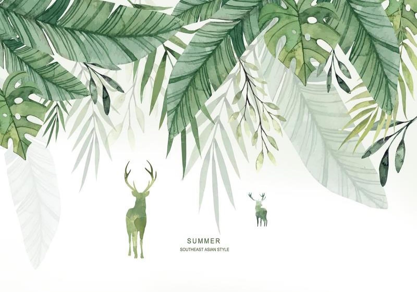 Papier peint forêt tropicale fraîche pour apaiser la chambre enfant