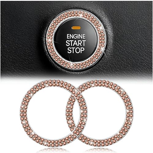 Vista 37 de Calcomanías de anillo de arranque de motor con cristales de imitación brillantes, paquete de 2 cubiertas/adhesivos para botón de arranque