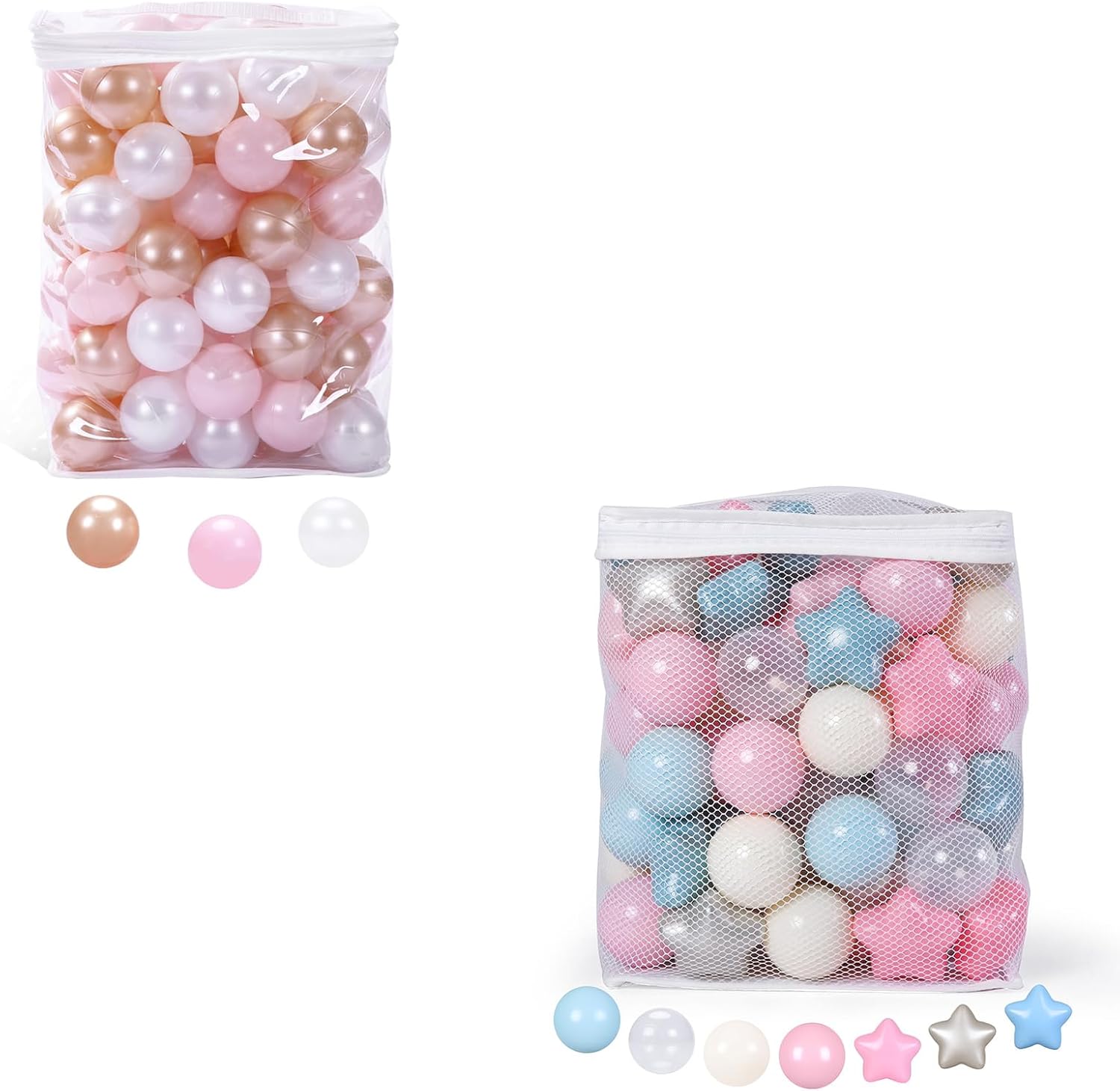 TRENDPLAY Star Balls for Ball Pits 200 Count Plastic Balls for Baby Ball Pit, for Boys Girls Toddlers Play Tent,2.2"