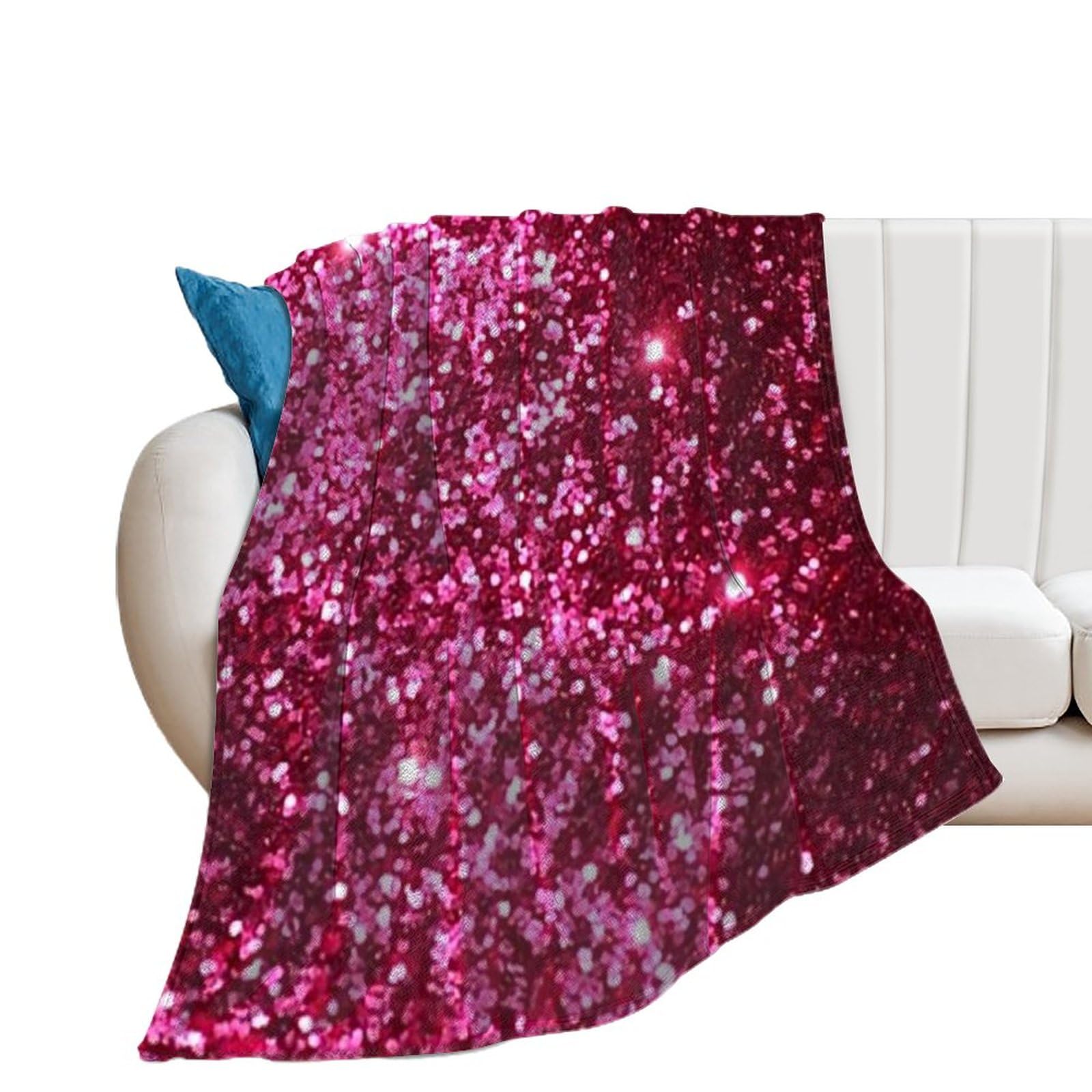 Plaid canapé paillettes roses couverture polaire flanelle douce pour vos soirées cocooning