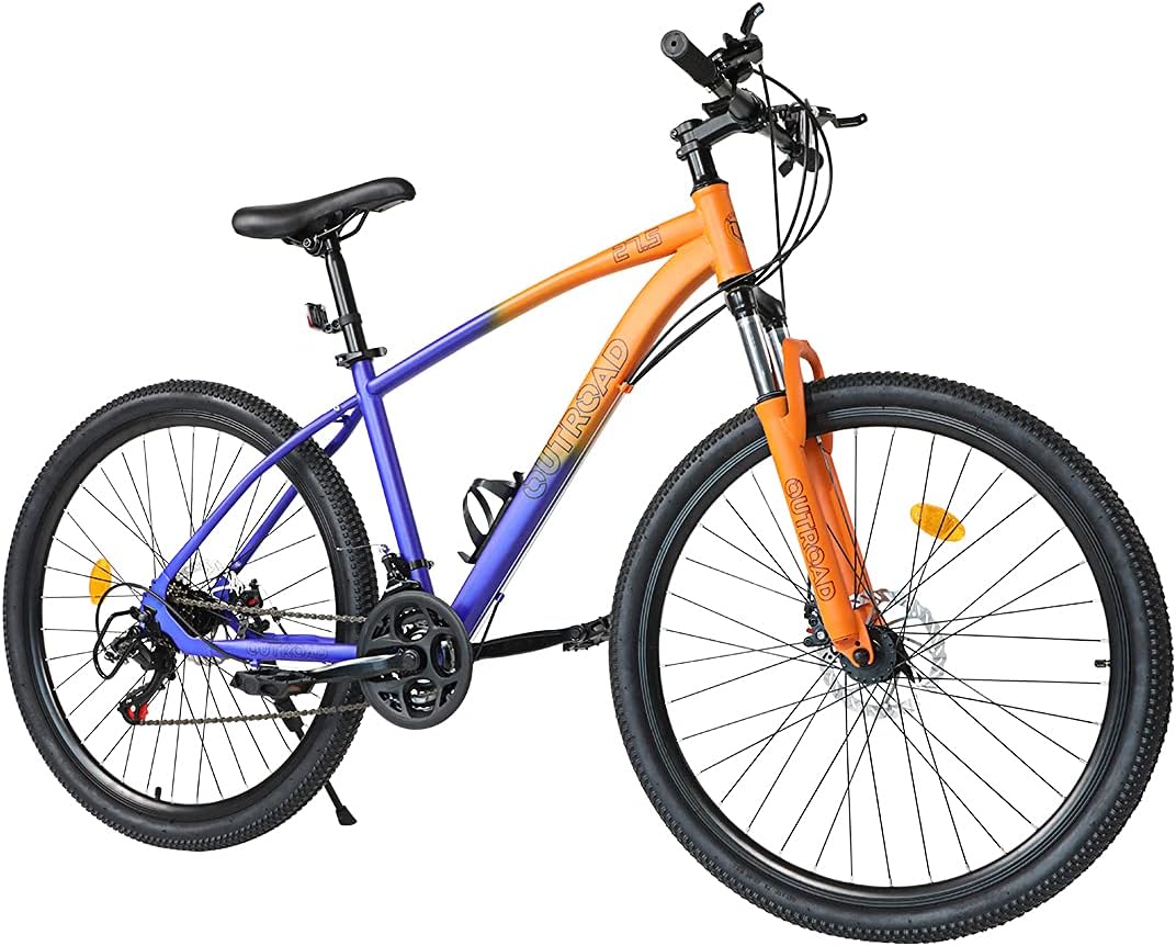 Max4out Mountain Bikes with High Carbon Steel Frame, Featuring 6 Spoke Wheels and 21 Speed, 26/27.5 inch Wheels Double Disc Brake and Dual Suspension Anti-Slip Bicycles