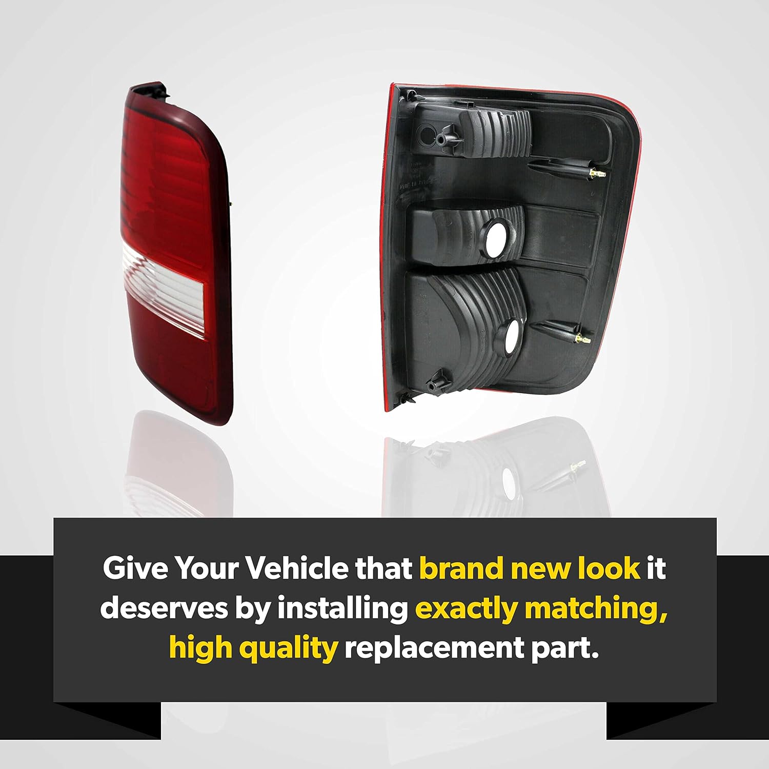 Tail Light Assembly Replacement For 2004 2005 2006 2007 2008 Ford F150 Passenger Side - DOT, ISO Compliant - Includes Lens and Housing - Direct Fitment - Rear Brake Light Replacement