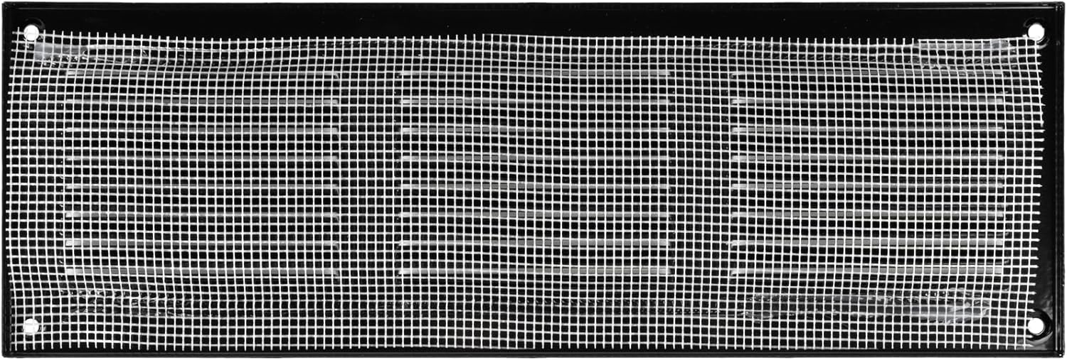 Vent Systems 12'' x 4'' Inch (Overall Dimensions) Pack of 3 - Black - Air Vent Duct Cover Metal Return Grill with Built in Pest Guard Screen HVAC Vent Duct Cover for Home Improvement