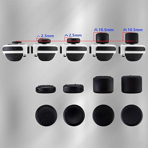 Vista 3 de eXtremeRate 4 pares de fundas negras de silicona antideslizante de longitud extendida para Nintendo Switch y Switch OLED Joy-con Controller, tapas