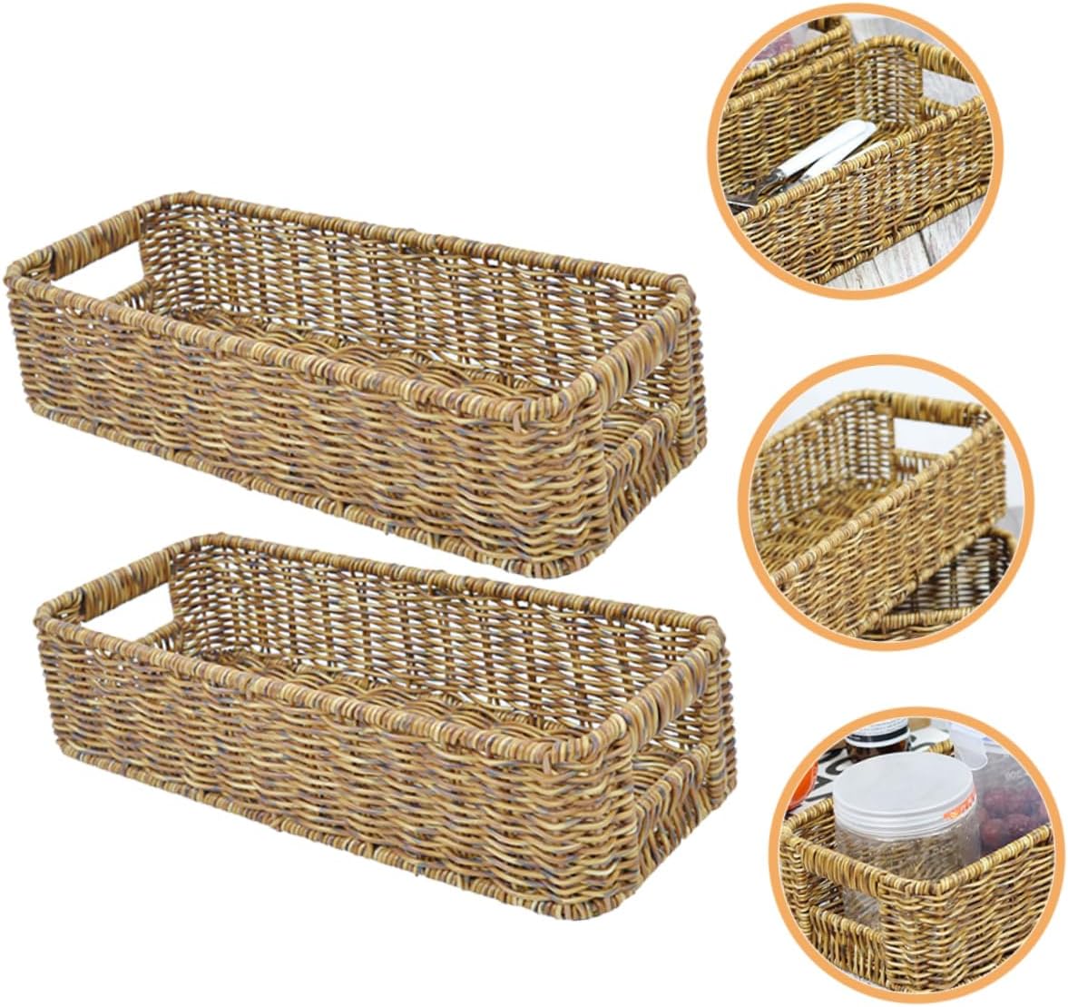 Cabilock 2pcs Woven Chopstick Holder Basket Utensil Drying Rack for Organized Storage Non Slip Base for Kitchen Dining Use Deep