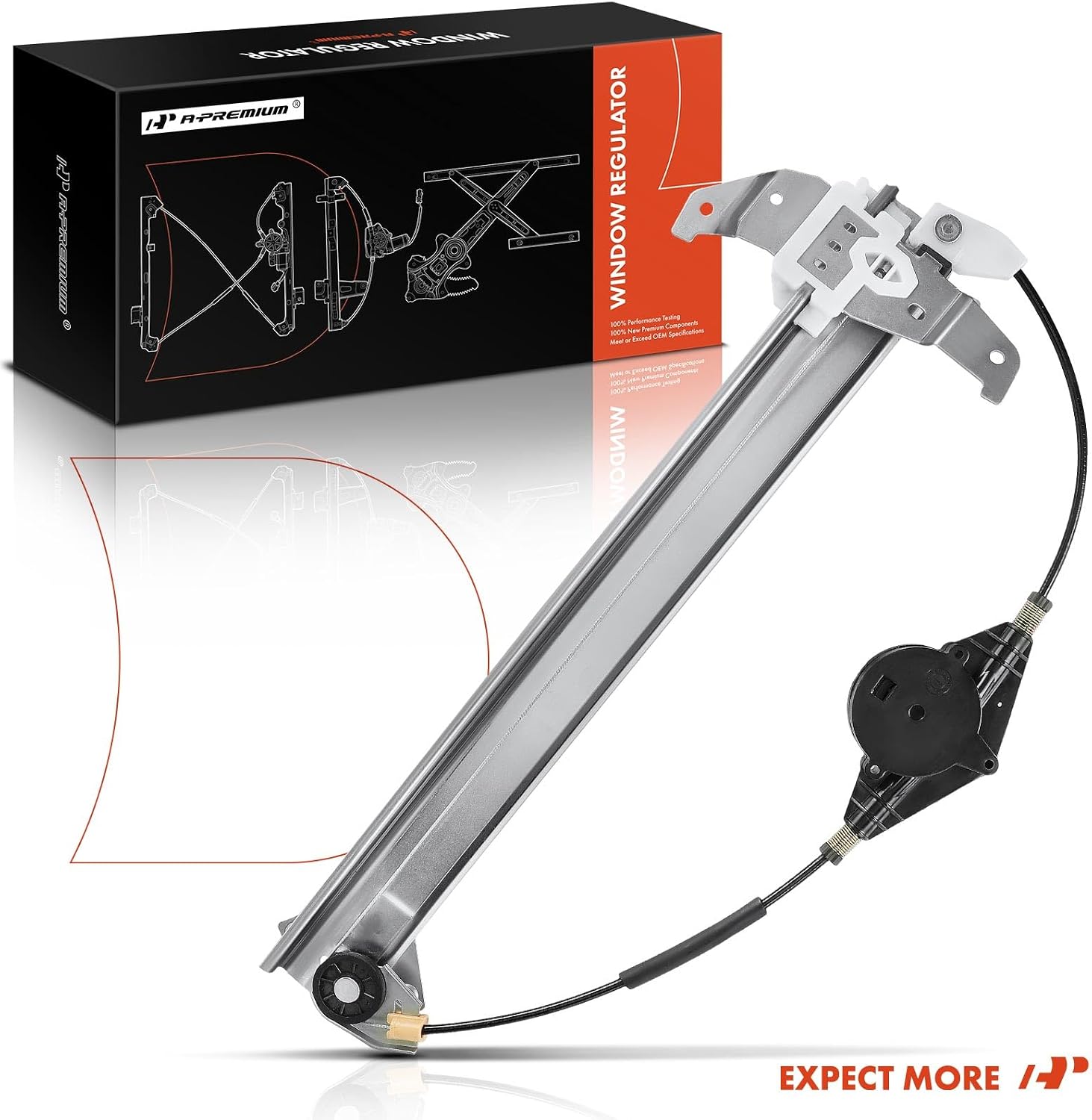 A-Premium Power Window Regulator Front Driver Side Compatible with Lincoln Town Car Sedan Limousine 1993 1994 1995 1996 1997, Without Motor