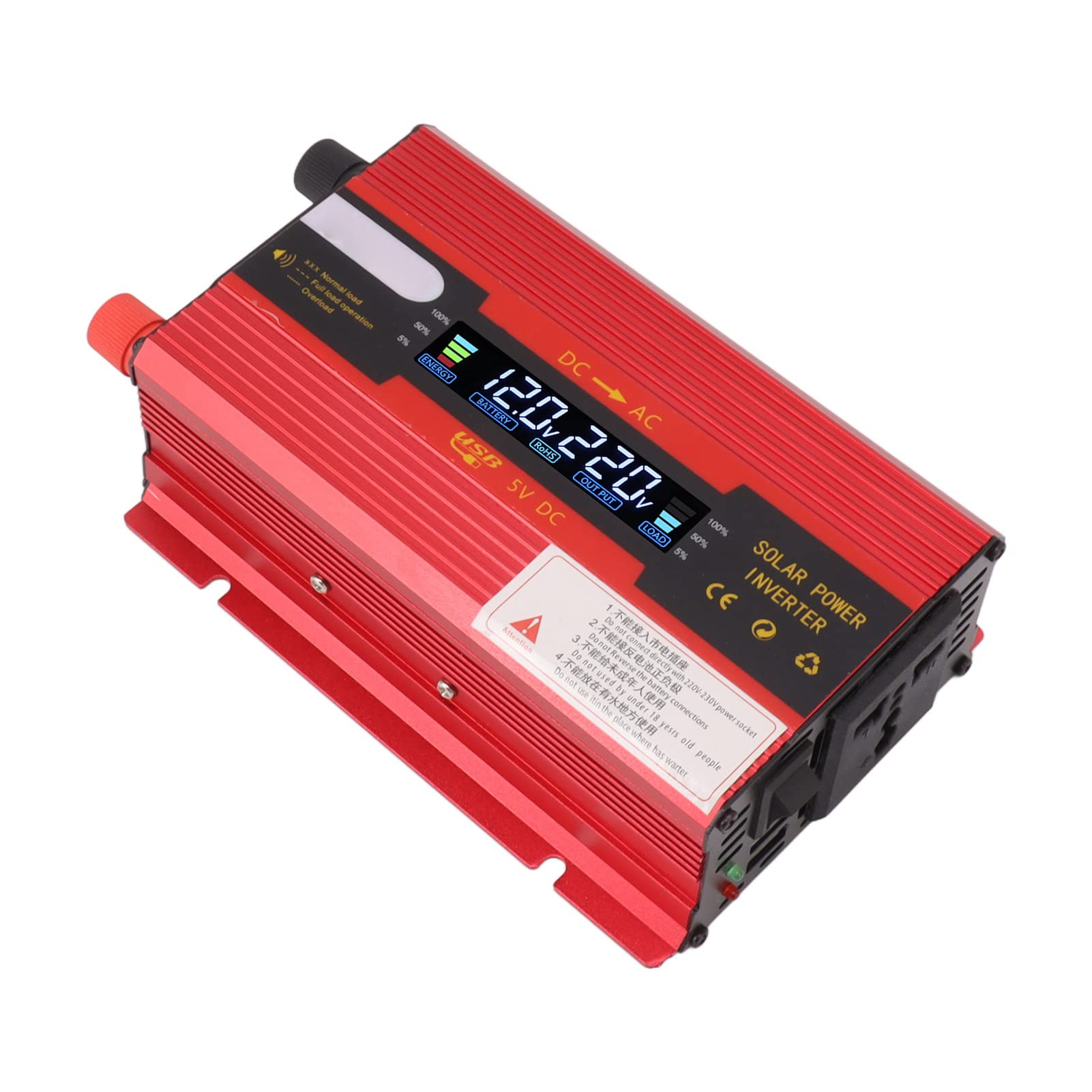 YWBL-WH Zmodyfikowany Falownik Sinusoidalny o Mocy 420 W Stop Aluminium 12 V Do 220 V Przetwornik Samochodowy z Wyświetlaczem LCD 50 Hz 420 W Do Podróży Samochodowych Kemping Użytku Awaryjnego