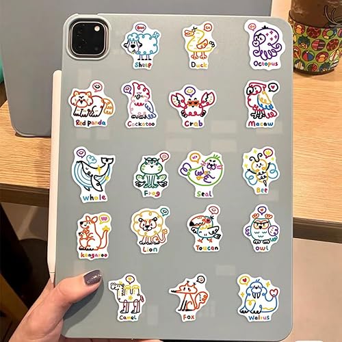 Miniatura 6 de Calcomanías de animales de linda, 50 unidades, calcomanías de anime de dibujos animados kawaii, taza de agua, guitarra, teléfono, portátil,