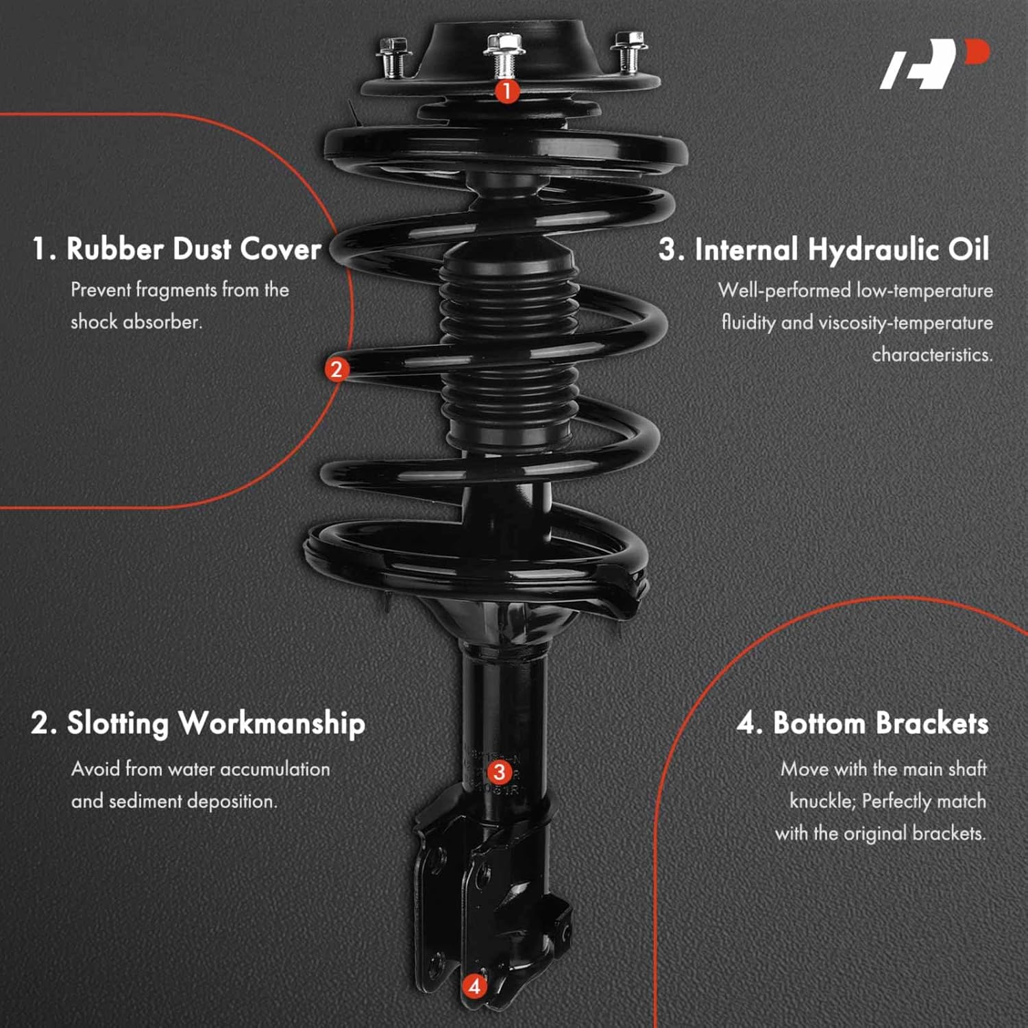 A-Premium Front Strut Assembly Compatible with Mitsubishi Galant [2.4L] 1999-2003 - 2x Replacement Suspension Complete Strut Shock Absorber with Coil Spring