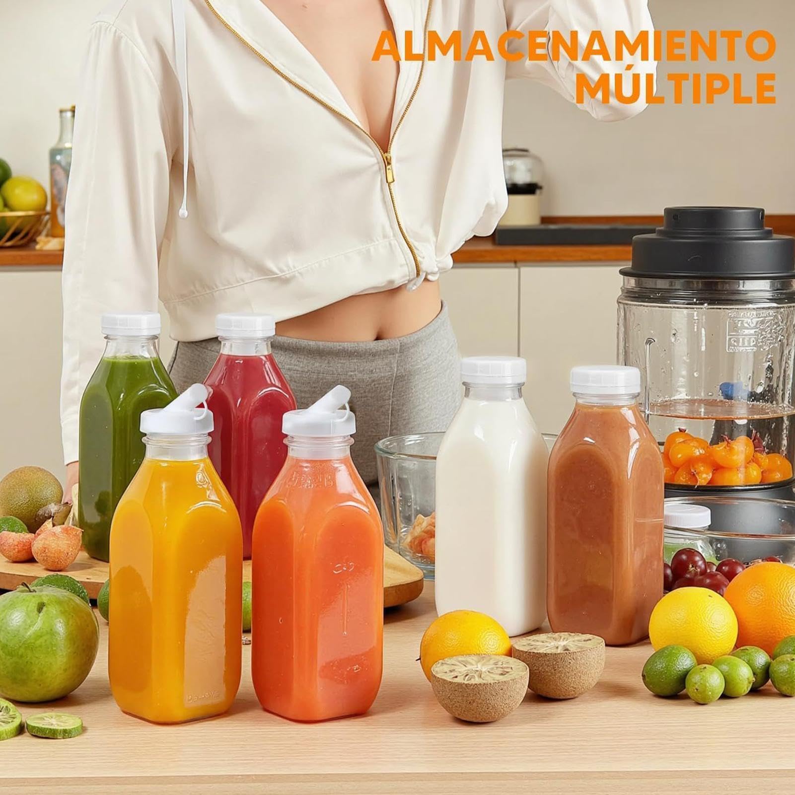 Glasflaschen Für Saft 1 Liter Wiederverwendbare Luftdichte Trinkflasche Mit | Auslaufsicherer Trinkbecher Für Wasser, Milch, Saft, Kühlschrank, Küche, Kochen, Reisen Und