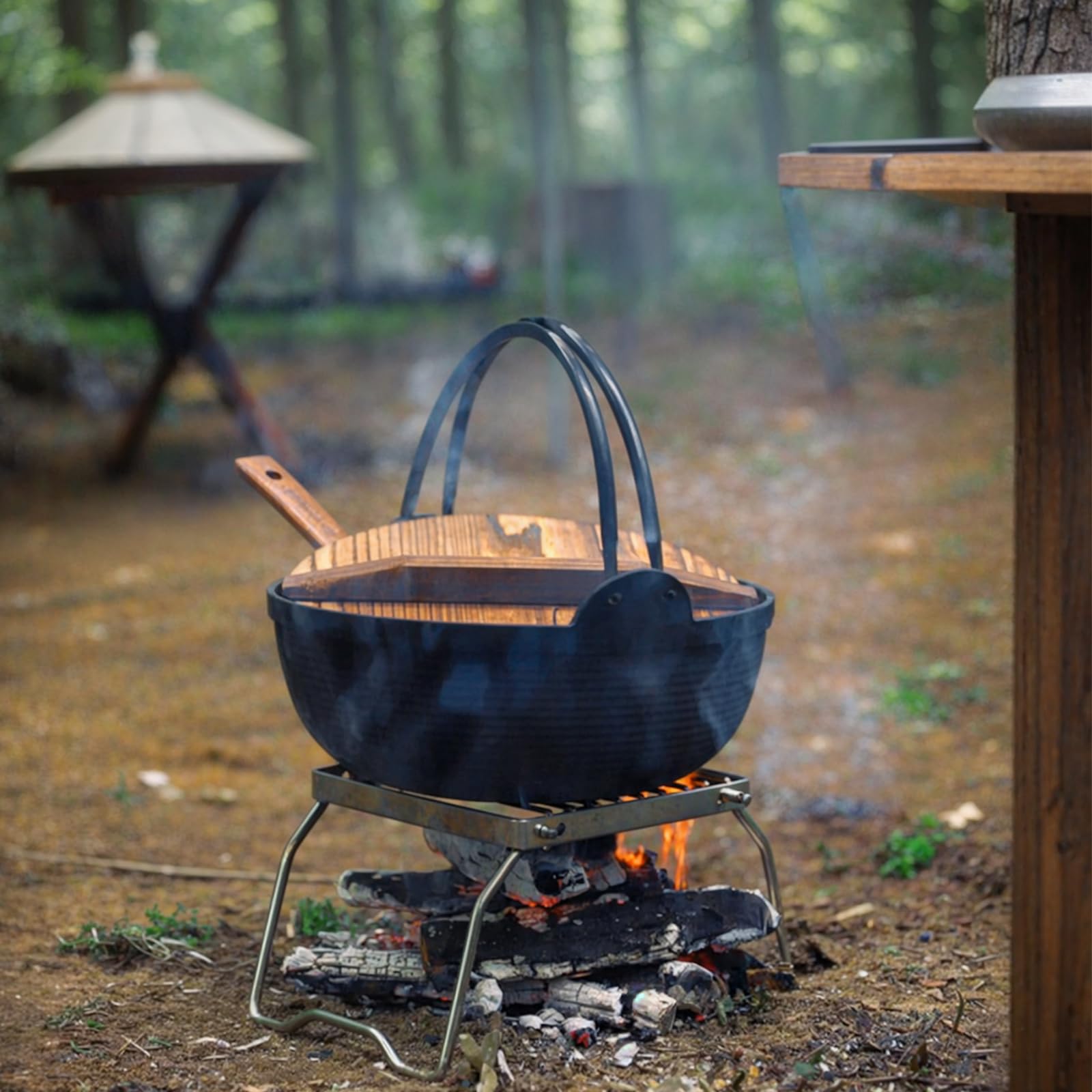 Składany grill na ognisko, składany stojak na kuchenkę ze stali nierdzewnej, ultralekka kratka na węgiel drzewny, przenośna kratka na kemping, wędrówki, grilla, wędkowanie