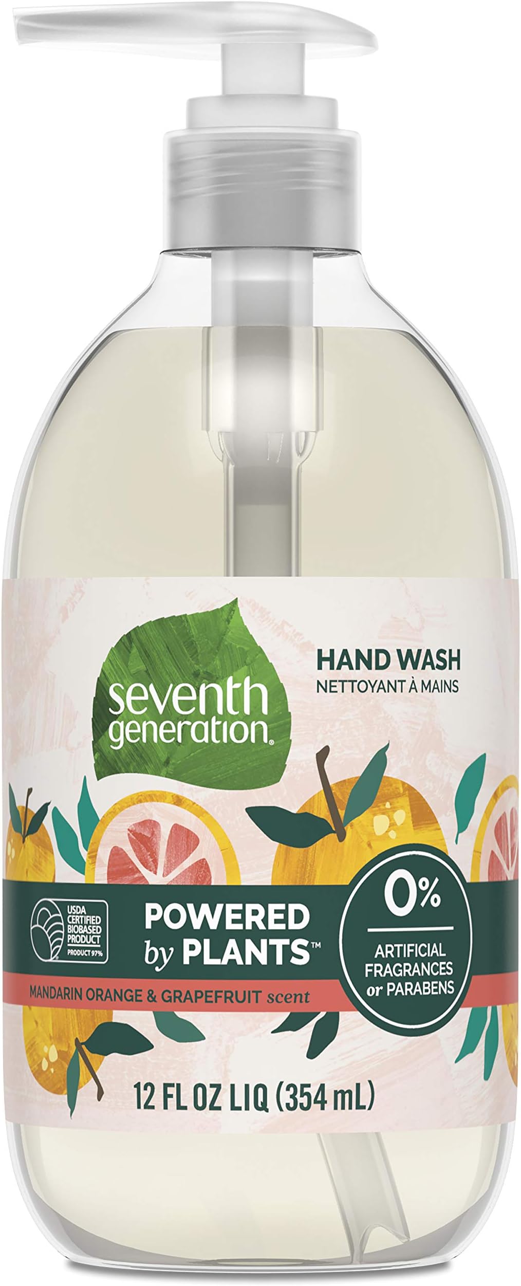 Liquid Hand Soap, Mandarin Orange & Grapefruit, Gentle Plant-Based Formula, 12 Fl Oz