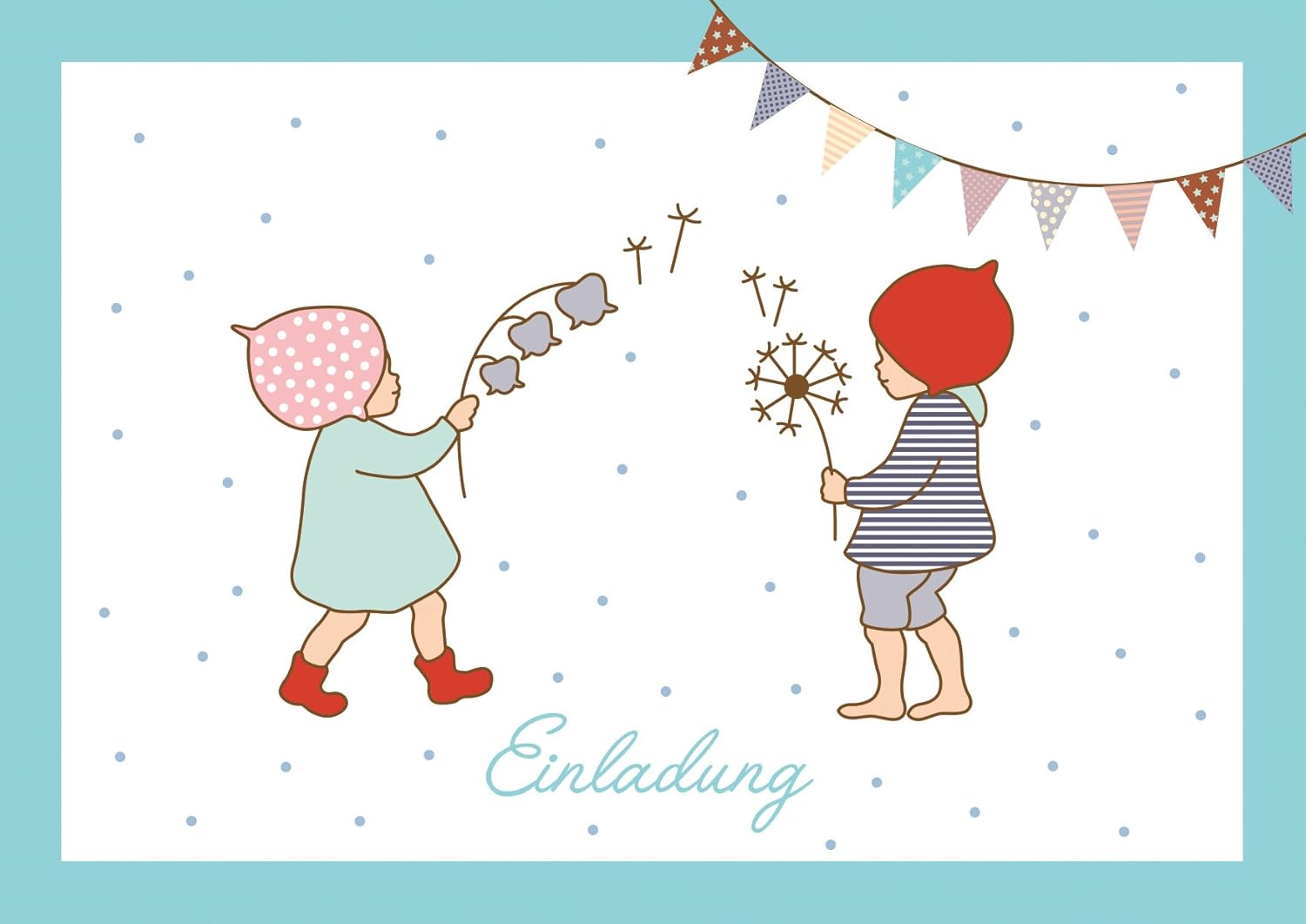 Cute Children's Birthday Invitation Card for a Girl/boy with gnome Man