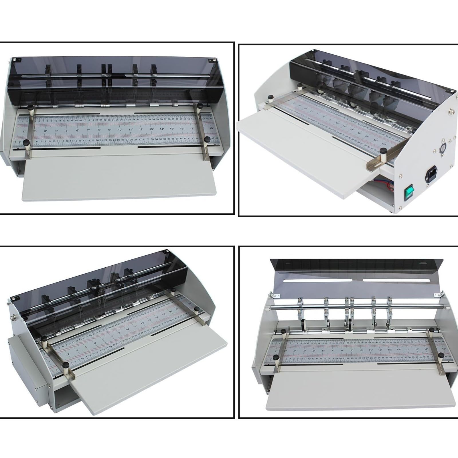 Máquina automática de plegado de papel de 460 mm, posicionamiento bidireccional eléctrico, herramienta plegable multifunción 4 en 1 para álbumes de recortes, tarjetas y papeleo de oficina