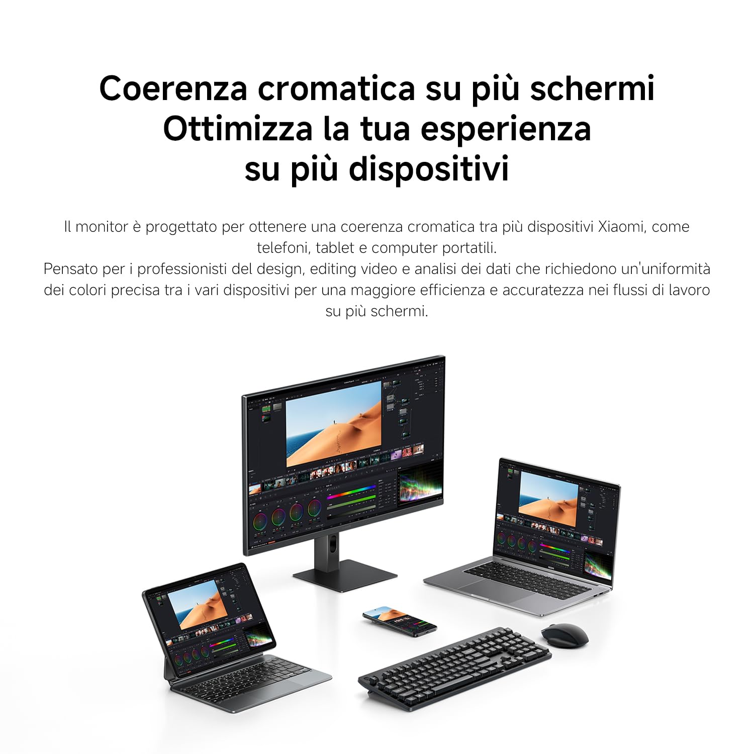 XIAOMI A27Qi 2026 Monitor QHD 2K da 27 Pollici, 120Hz, HDR10, IPS, 100% sRGB, 95% DCI-P3, Certificazione TÜV Hardware Low Blue Light (2560 x 1440/HDMI 2.0/DP 1.4)