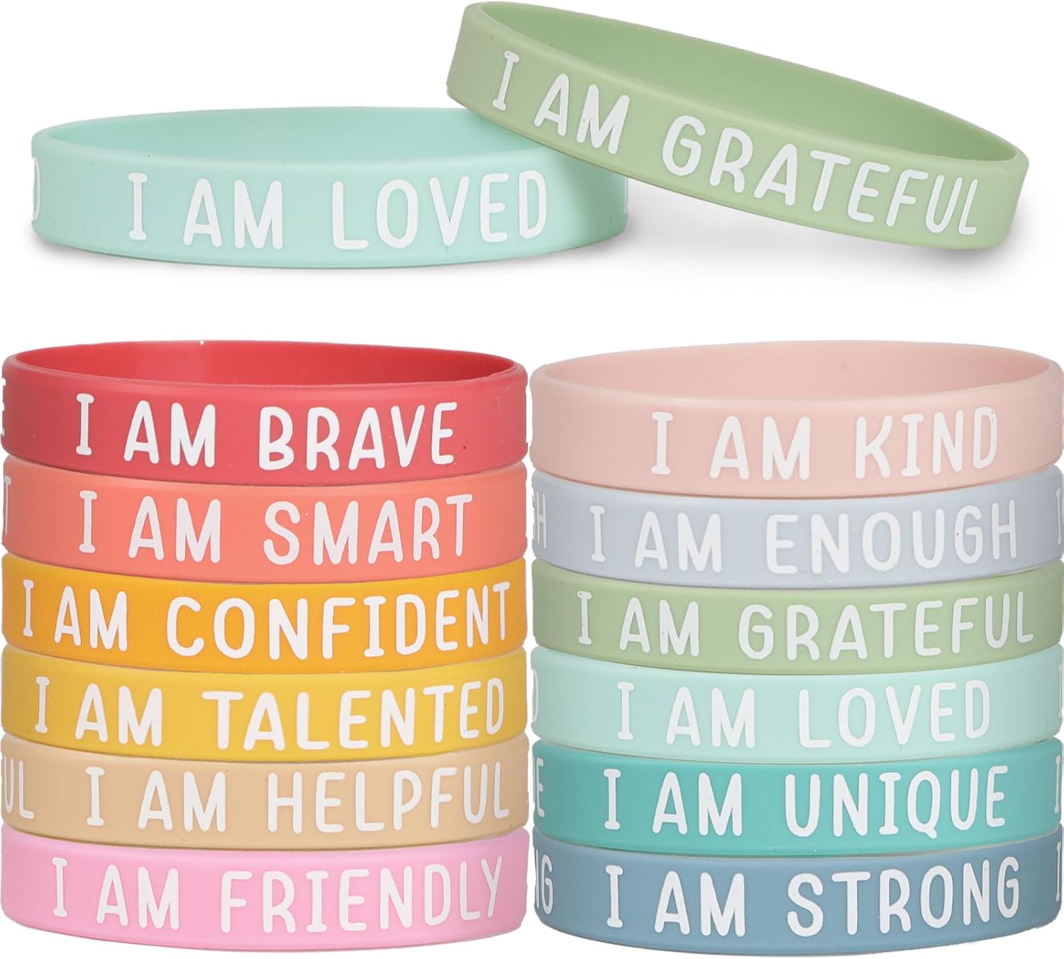COLOFALLA 12pcs Motivational Silicone Wristbands Inspirational