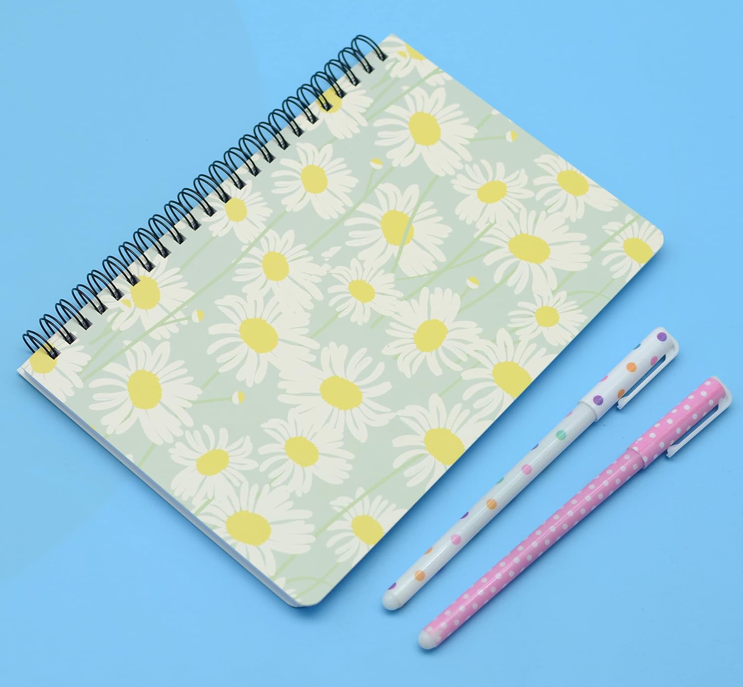 Yansanido Spiral Notebook, 4 Pcs A5 Thick Leaves Design Hardcover 8mm Ruled 4 Color 80 Sheets -160 Pages Journals for Study and Notes (Leaves) image 3
