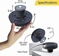 Vista 6 de Luces solares con sensor de movimiento para inodoro portátil, luces de techo para gallinero, casa de perros, cobertizos de almacenamiento