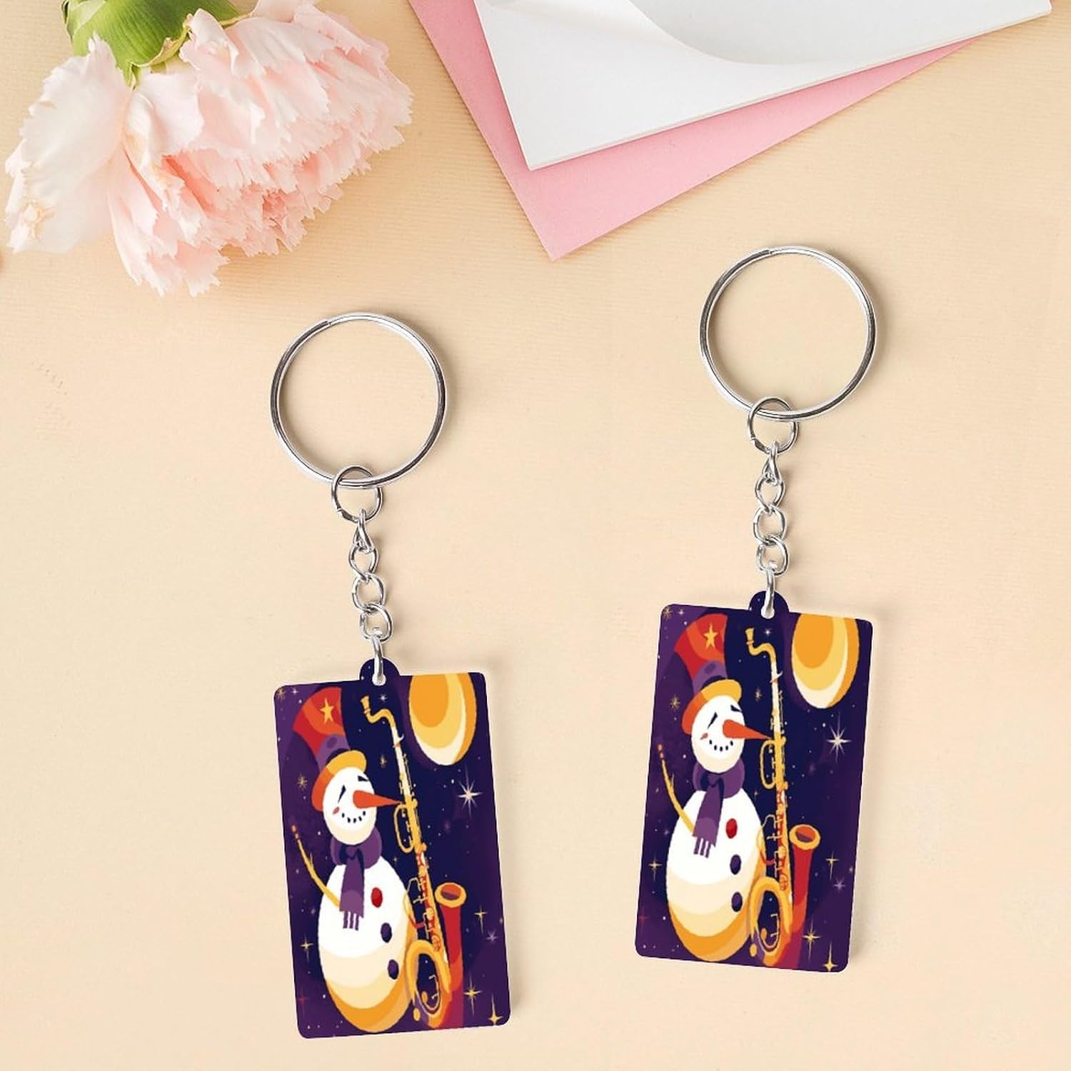 2×1.2 in Acrylic Keychain Cute Acrylic Keyring Animal Pendant image 3