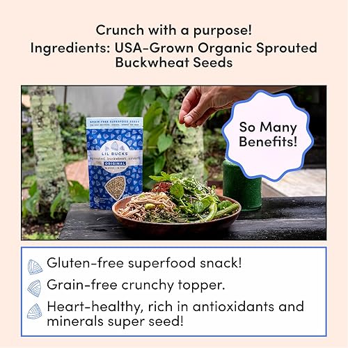 Vista 25 de Lil Bucks Granos germinados de trigo sarraceno crudo, granola sin granos (ORIGINAL, 1 paquete)