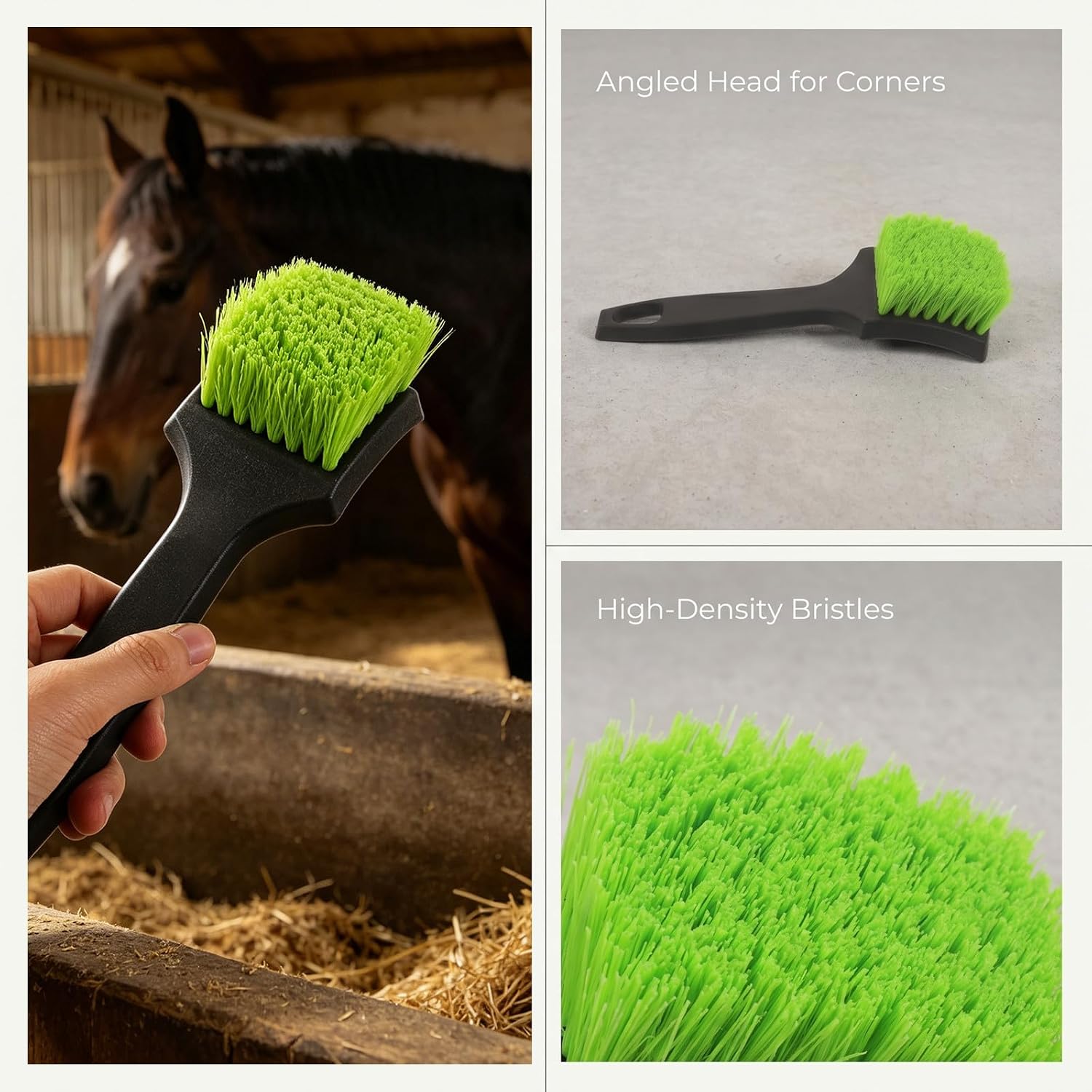 YARNOW 2pcs Farm Water Trough Crevice Cleaning Brush, Handheld Scrubber for Livestock Stall, Horse Water Bucket, Outdoor Hard Surface, Barn, Stable Supplies