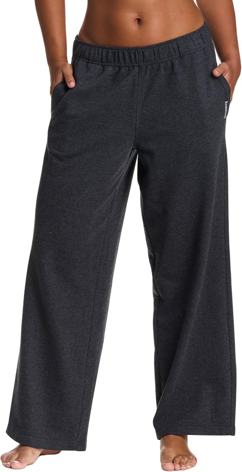 bebe Women's French Terry Jogger Sweatpants, Pockets, Loungewear Valentines Gifts for Her