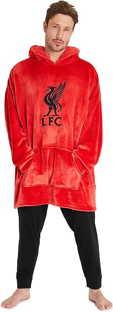 Liverpool F.C. Oversized Hoodie Blanket For Men, Official Football Gifts