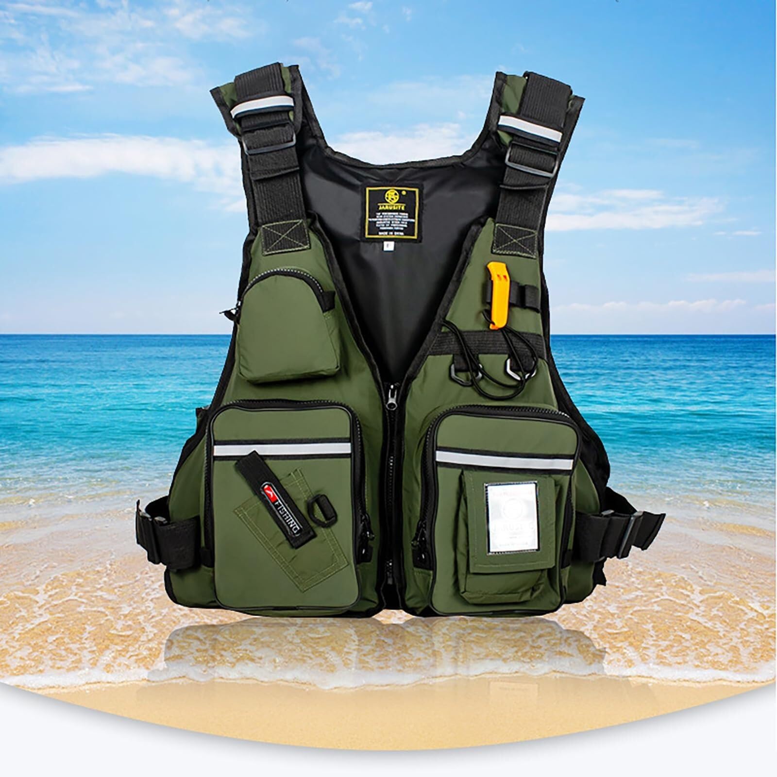 Chaleco de Kayak de Pesca para Adultos Alta Flotabilidad con Bolsillos Neopreno Ajustable para Kayak Bote Rafting