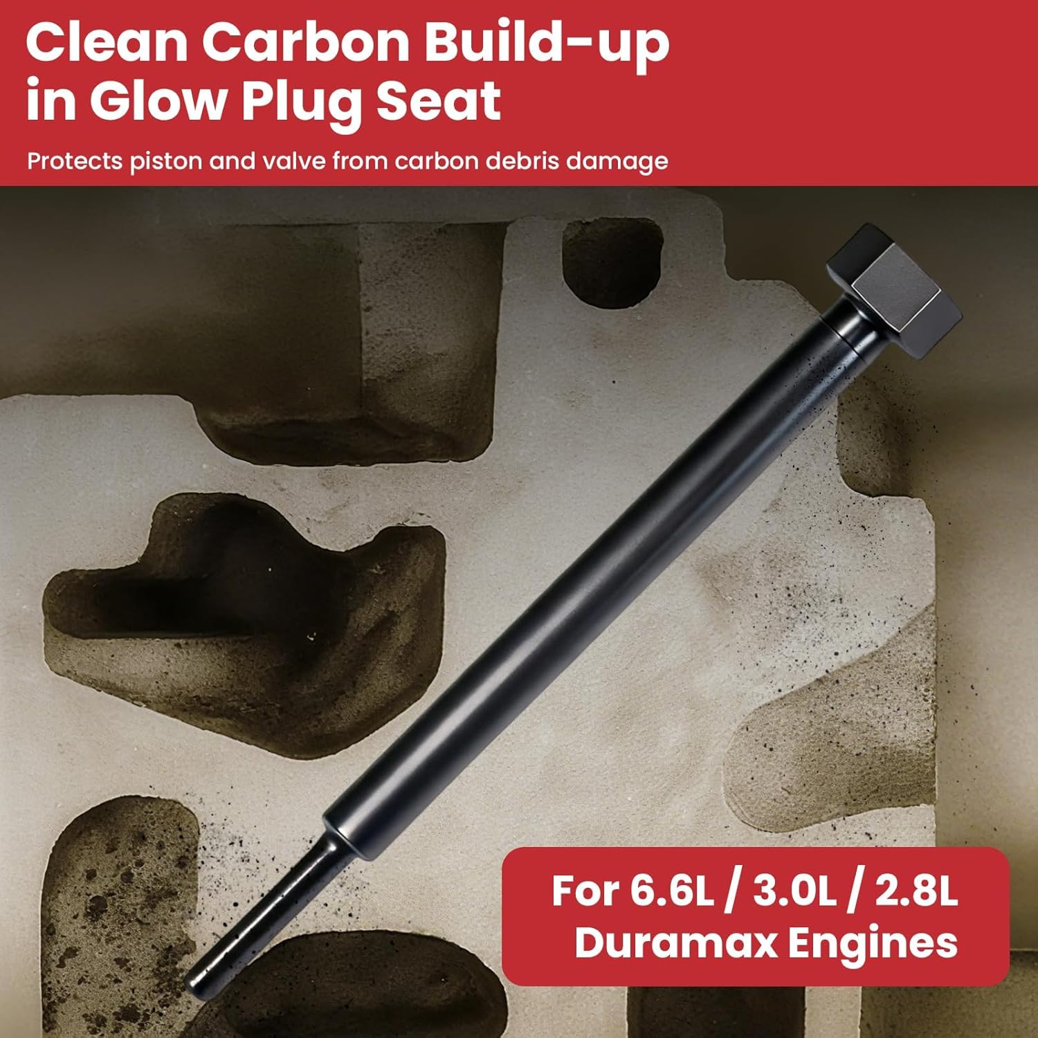 Compatible with Duramax Glow Plug Reaming Tool 6.6L 3.0L 2.8L–GM-52074 EN-52074 OTC-7223 – Heavy-Duty Alloy Steel Glow Plug Reamer,Fits All Duramax Diesel Engines