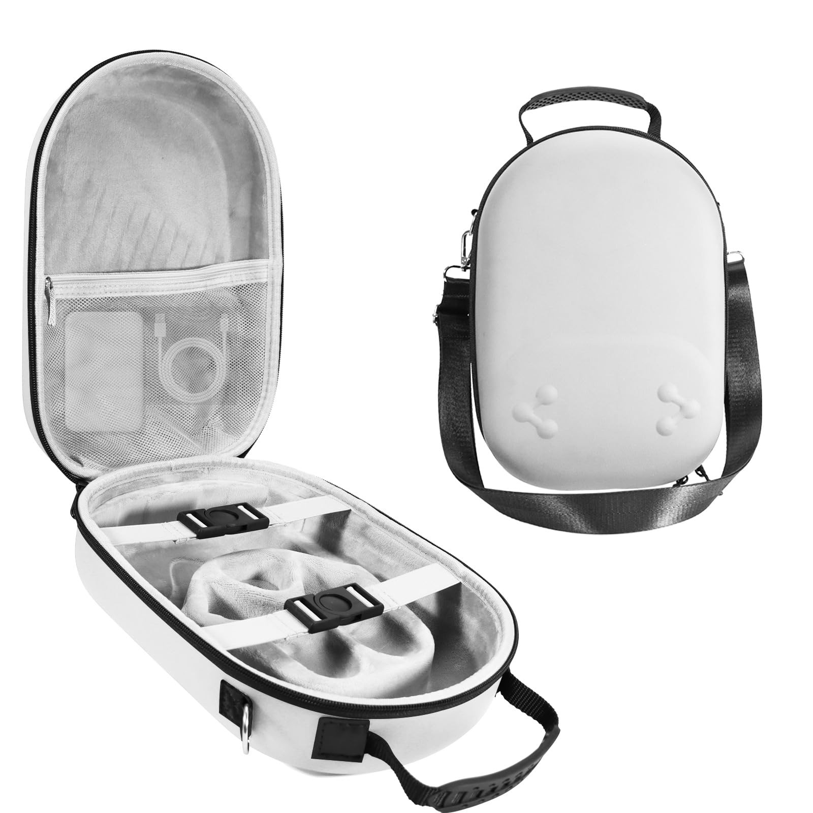 Borsa portaoggetti per Meta Quest 3S VR, custodia protettiva per occhiali da vista, in EVA, anti-goccia, custodia da viaggio portatile, organizer per accessori di protezione (bianco)