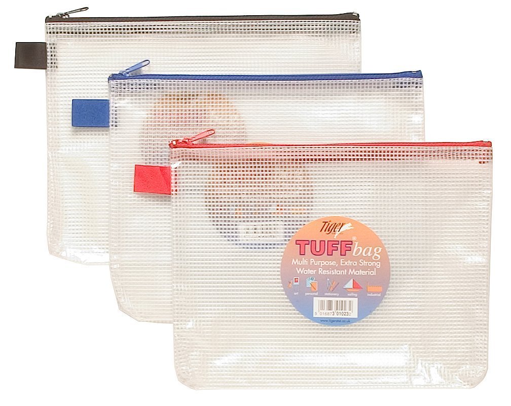 6 x A5 Tuff Bags Heavy Duty Strong Waterproof Storage Zip Wallet Cases