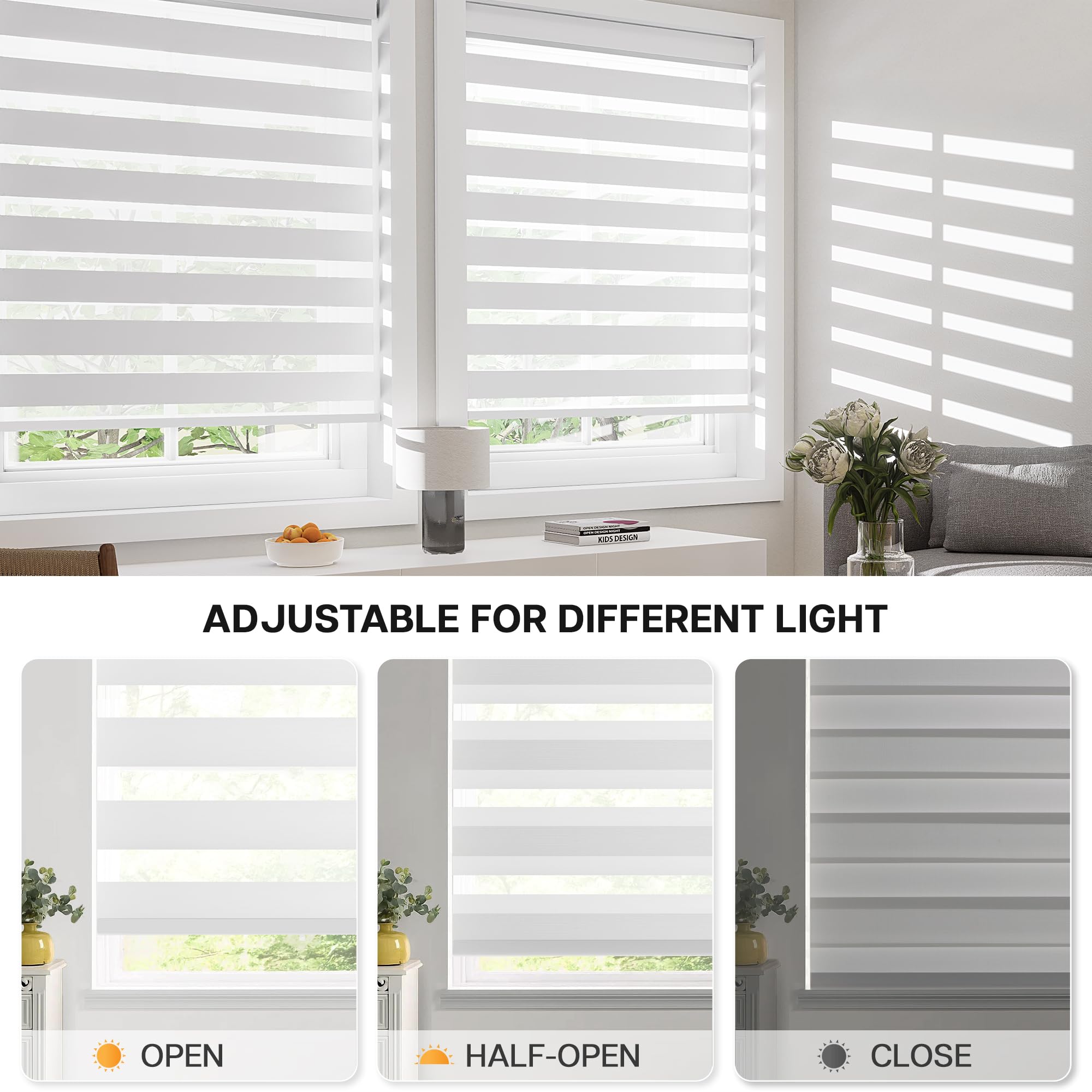Amazon.com: LazBlinds No Drill Zebra Blinds for Windows 35