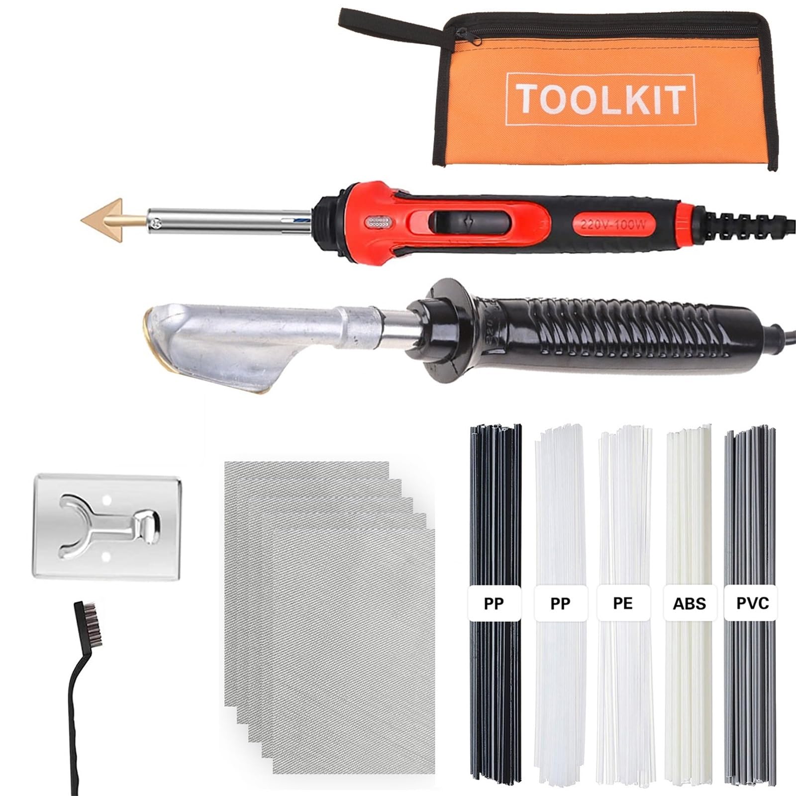 Zestaw do spawania plastiku 100 W Lutownica Pistolet Regulowana temperatura Narzędzie spawalnicze do naprawy powierzchni(SetB)