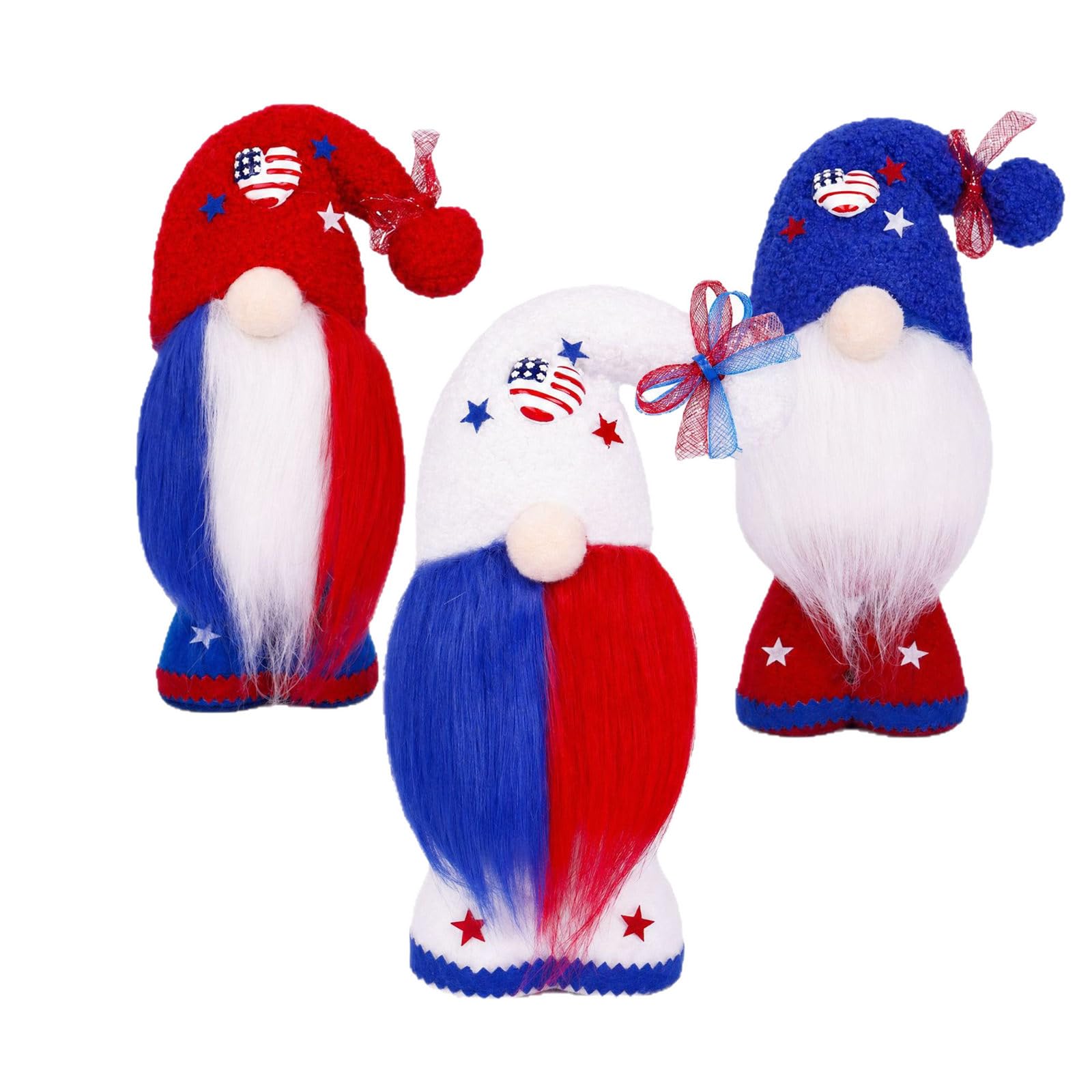 Elnwnnkc Three Piece Cotton Doll Collection Seasonal Home Display Ornament Perfect As Memorial Day or July Forth Souvenirs Holiday Party Supplies