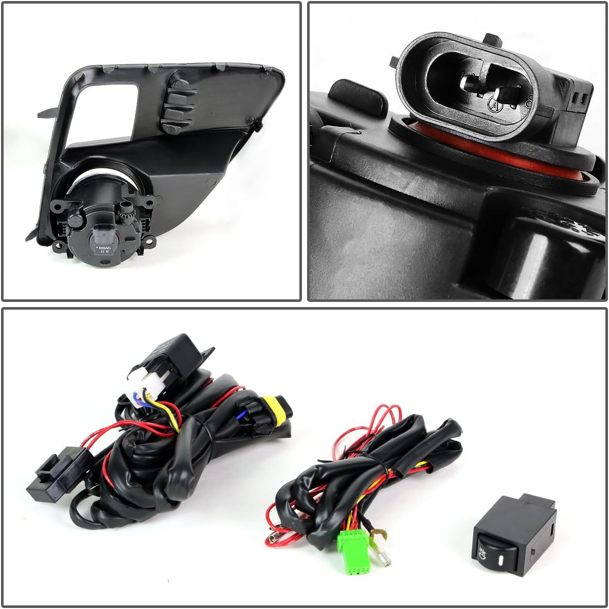 Auto Dynasty Fog Lights Assembly Compatible with 2015 2016 2017 Subaru WRX Front Bumper Driving Fog Lamps w/Switch, Driver and Passenger Side, Smoked Lens