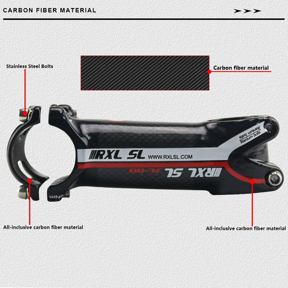 MTB, mostek rowerowy z włókna węglowego 31,8, mostek rowerowy, 60 mm, 6 stopni, mostek rowerowy, rower górski, rower wyścigowy, MTB, BMX, Fixie Gear, jazda na rowerze