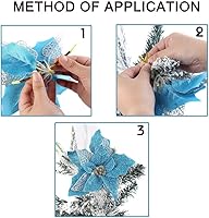 Vista 3 de Paquete de 12 adornos para árbol de Navidad con purpurina para árbol de Navidad, decoración de Navidad