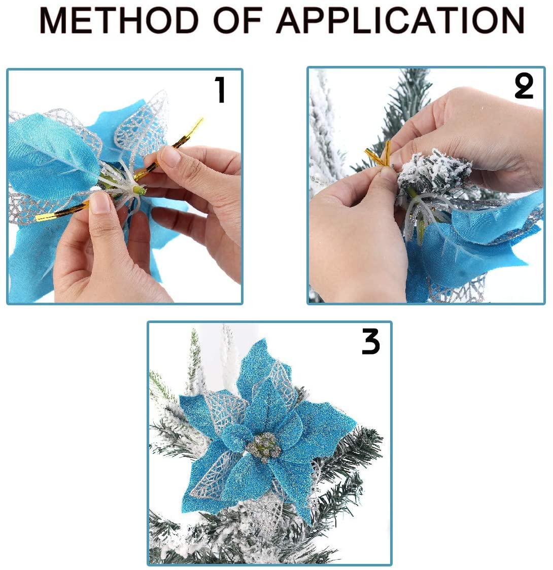 Amazon.co.jp: Blooming Paradise クリスマスツリー飾り 人工花 造花
