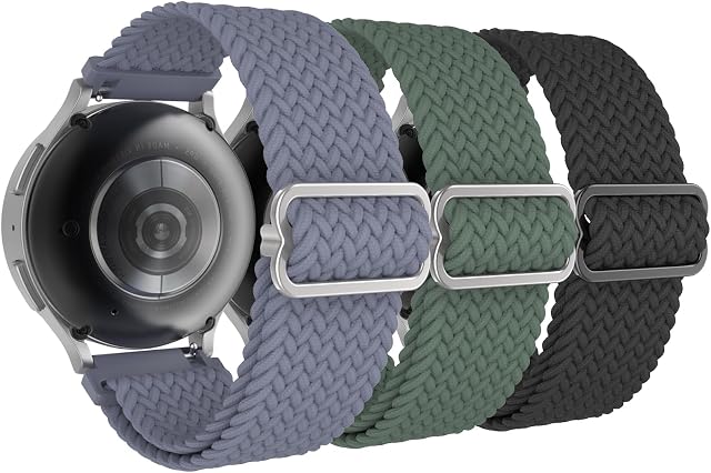 Delidigi Stretchy Straps for Samsung Galaxy Watch 5/4/6 40mm 44mm Watch 5 Pro 45mm/Watch 4 Classic 42mm 46mm/Watch 6 Classic 43mm 47mm/Watch 3 41mm/Watch Active/Active 2 40mm/44mm Nylon Bands Women