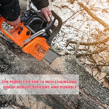 5 Pack 14 Inch Chainsaw Chain 52 Drive Links, .050 Gauge, 3/8 LP pitch, 14-Inch Replacement Chainsaw Chains Low-Kickback Fits Craftsman, Echo, Poulan, Ryobi and more