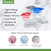 Vista 3 de Tovolo Juego de 4 moldes de hielo artesanales para cócteles de whisky y bourbon, cubitos de hielo en forma de corazón, diamante, rosa, alegría