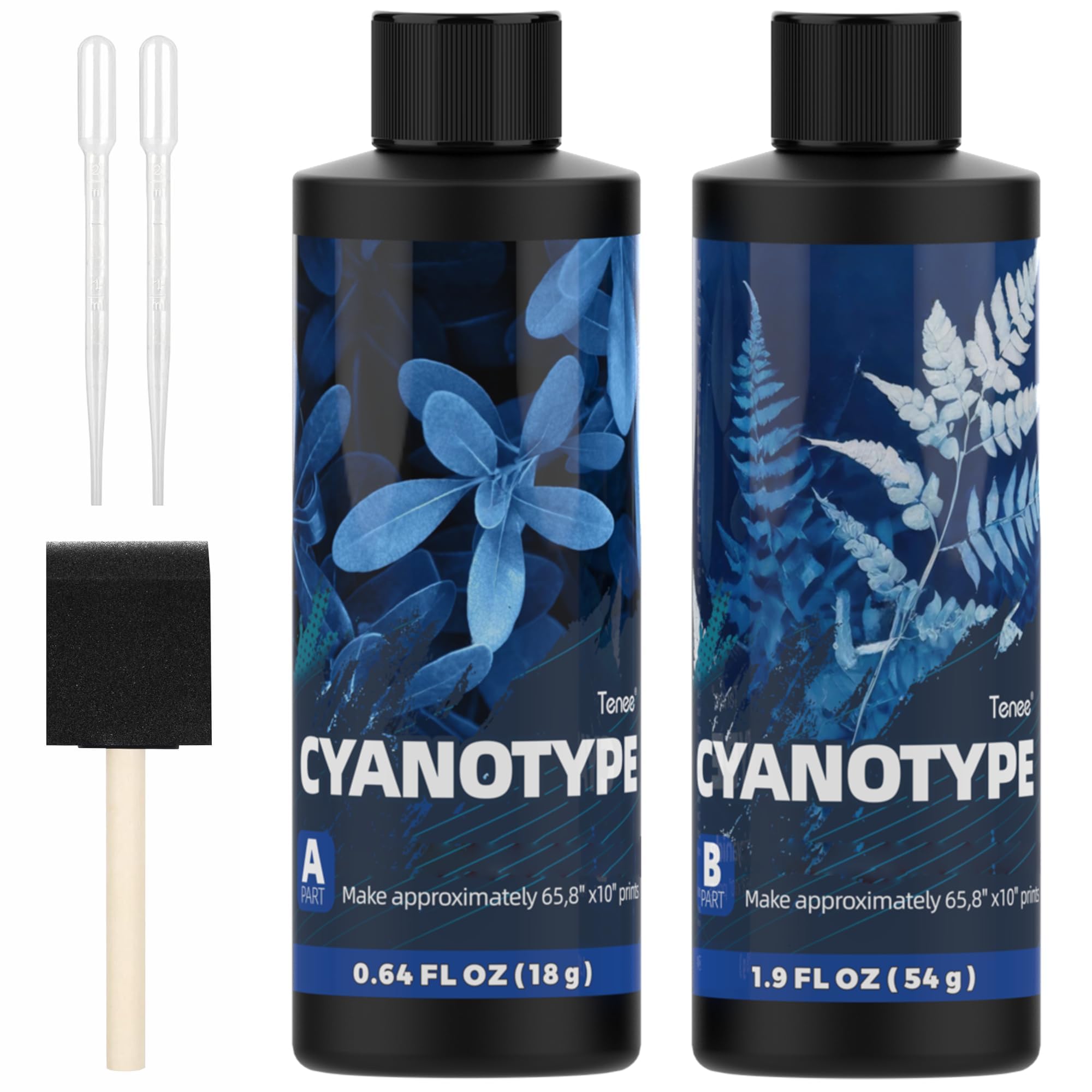 Cyanotype Kit with 3 Tools, Easy-Mix Cyanotype Chemicals for Fabric & Paper