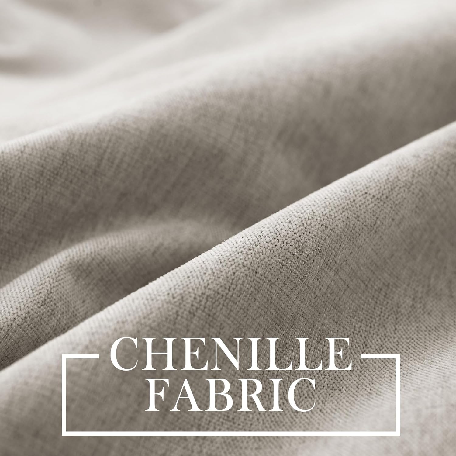 Macochico 100" Wx84 L Pinch Pleated Curtains for Sliding Door Room Divider 100% Blackout Insulated Chenille Curtains for Bedroom Living Room Modern Beige Taupe Blackout Panels with Tieback 1 Panel