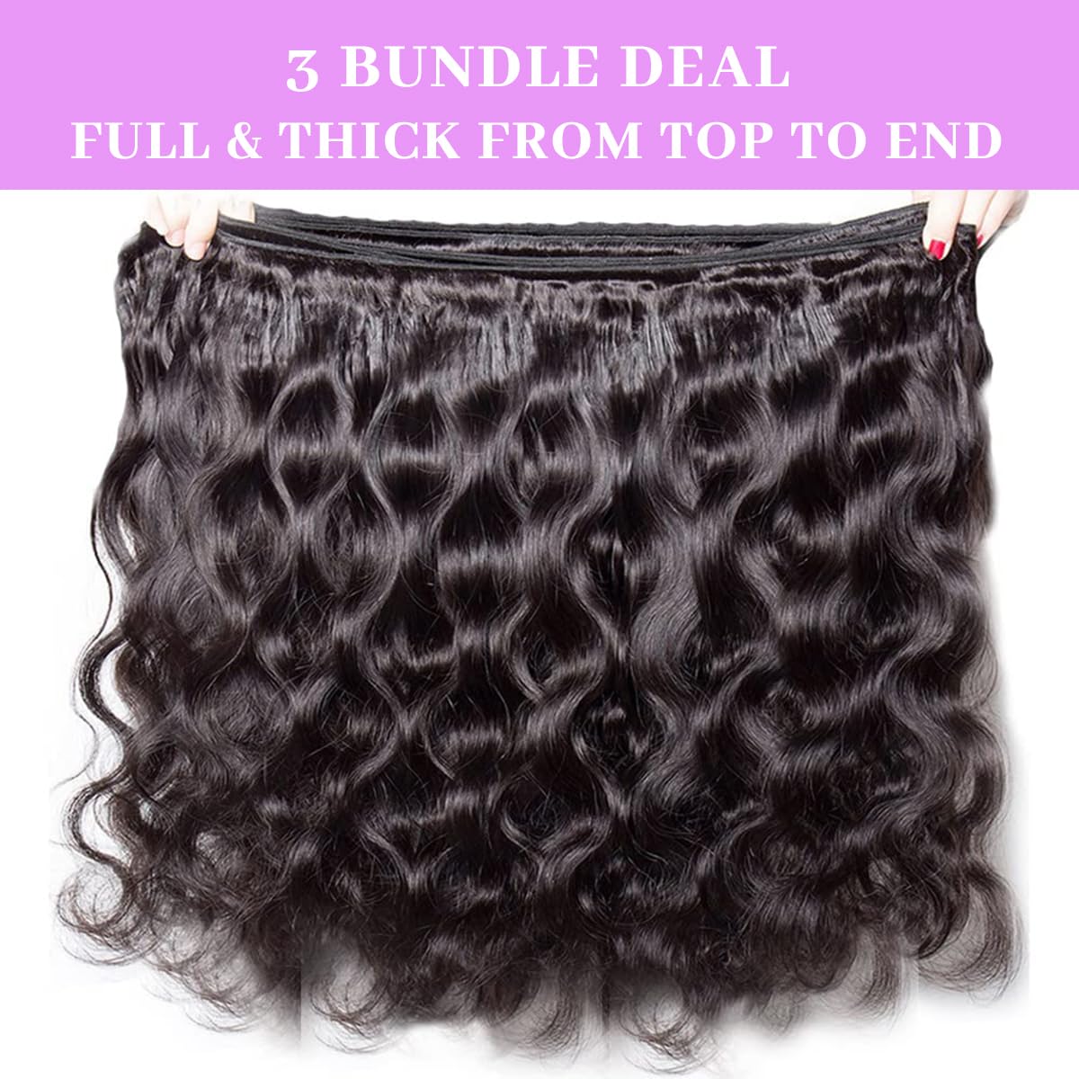 Body Wave Bundles Human Hair 18 20 22 Inch, 100% Unprocessed Virgin Raw Wavy Weave Bundles Human Hair, 15A Brazilian 3 Bundles Human Hair Extensions for Women, Double Sew in Weft, Cuticle Aligned