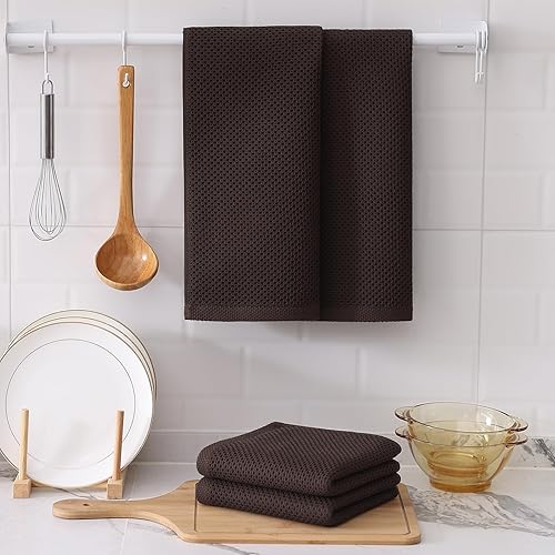 Miniatura 733 de Kitinjoy - Paños de cocina 100% algodón, paquete de 6 paños de cocina ultra suaves y absorbentes para secar platos, toallas de cocina de secado